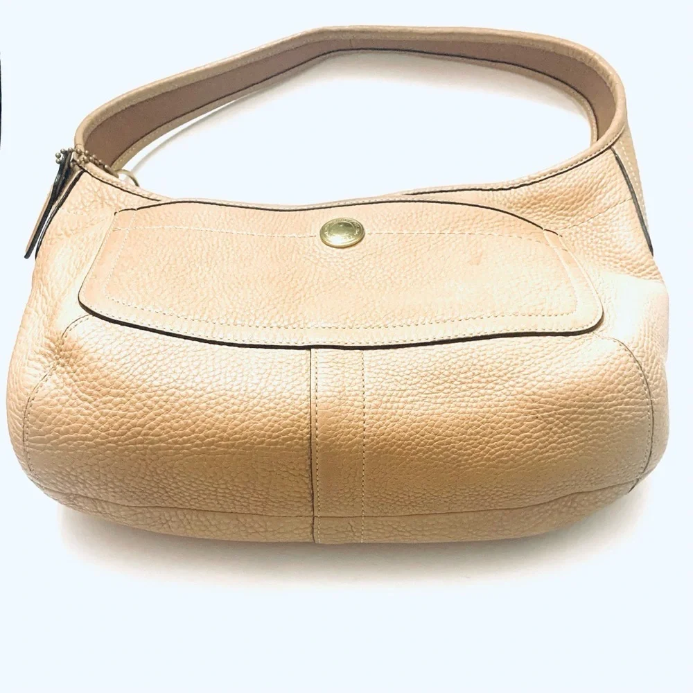 COACH Ergo Natural Tan Pebble Grain Leather Hobo Bag Vintage 11612